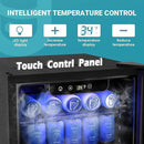 EUHOMY 100 Can Beverage Refrigerator cooler-Mini Fridge Glass Door for Beer Drinks Wines, Freestanding Beverage Fridge with Adjustable Shelves Blue LED for Home/Office/Dorm/Bar, 2.7 cu.ft by CozyNest Decor