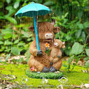Solar Garden Statues Resin Loving Highland Cow Umbrella Lights Outdoor Decor Gifts for Yard, Patio Decorations by GreenHaven Gardens