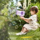 Bubble Gun, Bazooka Bubble Machine Gun, Bubble Blaster Gun with Bubble Solution, 69 Holes Bubble Bazooka Gun Outdoor Summer Toy Party Favors for Kids Purple Bubble Maker Blowers by TinyTreasures Baby Boutique