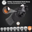 Donfri 3 Pairs A9 Cut Resistant Work Gloves for Men - Steel + HPPE Hybrid Safety Gloves for Men, ANSI Cut Level 9 Protection Flexible for Metal Glass Wood Construction Fishing by GreenHaven Gardens