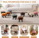 Small Foot Stool Ottoman, Round Pouf Foot Rest, Footstool Ottomans with Rubber Legs Under Desk, Faux Leather Footrest for Couch, Living Room, Bedroom, Hallway, Office, 13''L x 13''W x 10.2''H by CozyNest Decor