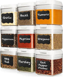 Shazo 9 PC Airtight Food Storage Containers - BPA Free Clear Plastic Snack & Spice Containers with Easy Lock Lids - Kitchen and Pantry Organization for Herbs, Coffee, Tea - 0.5L / 2.1 Cups by CozyNest Decor