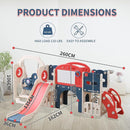 12 in 1 Toddler Outdoor Playset with Swing, Indoor Swing and Slide Set Playground for Toddlers 1-3, Durable Climber Basketball Hoop Ball Toddler Indoor Playset for Home Playground - Red Blue by TinyTreasures Baby Boutique