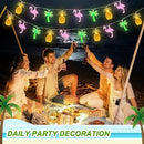 Couah 30 LED 16Ft Summer Beach Hawaiian String Lights - 8 Modes & Timer - Flamingo Pineapple Palm Tree Fairy Lights - Battery Operated for Tropical Party Pool Decorations by CozyNest Decor