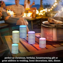 Flickering Flameless Candles, Black White Rhombuses Checkered LED Candles with Remote Timer, Set of 2 Battery Operated Candle for Valentine Wedding Birthday by GreenHaven Gardens