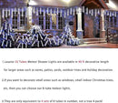 Christmas Decoration Outdoors- 32 Tubes (Equivalent to 4 Sets of 8-Tubes) Meteor Shower Rain Lights, White Falling Rain Lights for Christmas Decor Xmas Tree Halloween Yard Wedding Party, UL Plug by GreenHaven Gardens
