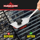 Grill Brush and Scraper, Dual Grip Design,Extra Strong BBQ Cleaner Accessories,Safe Nylon Bristles Barbecue Triple Scrubbers Cleaning Brush for Cast Iron Grates/Porcelain/Charcoal Grill by GreenHaven Gardens