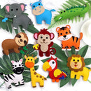 Safari Jungle Animals Sewing Kit Zoo Felt Animal DIY Crafts for Girls and Boys Educational Nursery Sewing for Kids Art Craft Kits for Beginners Set of 10 by TinyTreasures Baby Boutique