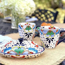 Encantada Handmade Hand-Painted Authentic Mexican Pottery Mugs (1-Pack, Dots & Flowers) by CozyNest Decor