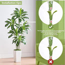 Artificial Dracaena Tree Artificial Silk Tree Faux Tree Fake Tropical Yucca Floor Plant with White Tall Planter (1, White Tall Planter, 6FT) by CozyNest Decor