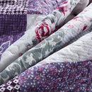 NEWLAKE Quilt Bedspread Sets-Floral Checkered Pattern Reversible Coverlet Set,King Size by CozyNest Decor