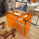 Acrylic Desk, Orange Table, Acrylic Console Table for Office, Study, Bedroom, Entrance Decor (15.5" D x 33.5" W x 29.3" H, Orange) by CozyNest Decor