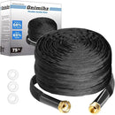 Garden Hose 75ft, Made of TPE(Not PVC), Ultra-Light & Flexible Water Hose with Solid Brass Fittings, Non-Shrinking, Easy to Storage, Drinking Water Safe Material, All-weather, Black, Newbox by GreenHaven Gardens