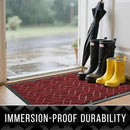 Yimobra Front Door Mat Outdoor Indoor 47x24, All-Season, All-Weather, Heavy Duty Welcome Door Mats Outside Entrance, Non Slip Porch Patio Entrance Mat, Red by CozyNest Decor