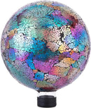 VCUTEKA Gazing Ball, Iridescent Crackled Glass Mosaic Gazing Balls Sphere for Garden Lawn Outdoor Ornament Yard Decorative, 10-Inch, Purple by CozyNest Decor