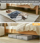 Under Bed Storage Containers with Window, Closet Organizers and Storage Bags, Foldable Underbed Storage Bags for Blankets, Clothing, Comforter, Linen Sheets, Wrapping Paper, 2 Pack, Grey by CozyNest Decor