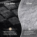 Cozy Bliss Checkered Large Faux Rabbit Fur Black Twin Bed Blanket, Soft Fuzzy Fluffy Minky Furry Plush Blankets for Couch, Bed, Adults (60 * 80 Inches Black) by CozyNest Decor