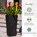 GreenShip 27" Tall Planters, Set of 2 – Black Outdoor Planter for Front Porch & Tall Plants, Weather-Resistant, with Drainage Hole & Rubber Plug (No Plants Included) (Black-2pcs) by CozyNest Decor