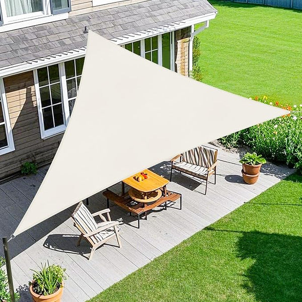 Amagenix Sun Shade Sail 9X9X12.7 Curved Edge Outdoor Shade Canopy Cream Breathable 95% UV Block Shade Cloth for Patio Garden Backyard (We Make Custom Size)