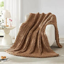 L'AGRATY Chunky Knit Blanket Throw - Soft Chenille Yarn Throw Blanket 40x50： Handmade Thick Cable Knit Crochet Blanke - Large Knit Blanket Chunky Rope Knot Throw Blanket for Couch Sofa Bed Home Decor by CozyNest Decor