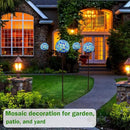 Solar Lights Outdoor Decorative, Solar Gazing Ball Mosaic Garden Stakes Decorative Waterproof Outdoor Lights for Pathway Yard Lawn Decoration (Blue) by CozyNest Decor