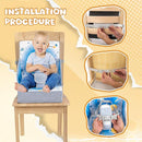 Toddler Booster Seat, Portable Baby Booster for Dining Table, Travel Toddler Chair with Adjustable Straps, Lightweight, Compact Design, Easy to Clean (Blue) by TinyTreasures Baby Boutique