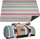 Waterproof Picnic Blanket 80" x 60" in Portable with Carry Strap for Beach Mat or Family Outdoor Camping Party, Park Blanket for Grass Park, Hiking, Travel, Concerts (Orange&Brown, 80" x 60") by TinyTreasures Baby Boutique