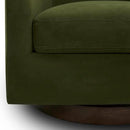 CHITA Swivel Accent Chair, FSC Certified Upholstered Velvet Barrel Chair for Living Room, Fully Assembled, Forest Green by CozyNest Decor