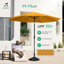 JEAREY 10FT Outdoor Patio Umbrella Outdoor Table Umbrella with Push Button Tilt and Crank, Market Umbrella 8 Sturdy Ribs UV Protection Waterproof for Pool, Garden (Light Orange) by GreenHaven Gardens