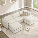 CHITA Oversized Modular Cloud Sectional Sofa, FSC Certified U Shaped Sectional Couches for Living Room, 112 inch Width, 5 Seat Modular Sofa Includes 2 Storage Ottomans, Linen by CozyNest Decor