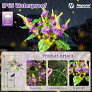 Neporal Solar Flowers Outdoor Waterproof Purple, Lilac Garden Solar Lights Decorative 4PK 8-Stem, 2 Lighting Modes, Solar Powered Garden Decor, Solar Yard Decor by GreenHaven Gardens