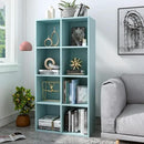 8-Cube Storage Shelf Bookcase - Wooden 4-Tier Floor Standing Open Bookshelf, Modern TV Stand up to 55 Inchs for Home and Office, Light Blue by CozyNest Decor