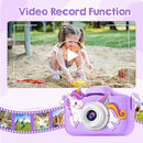 Kids Camera, Toys for Toddlers Age 3-8 Year Old Girl Christmas Birthday Gifts, Children Digital Camera with Cartoon Soft Silicone Cover and 32GB Card (Violet) by TinyTreasures Baby Boutique