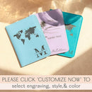Personalized passport holder for travel- Premium genuine Leather passport Cover with Monogram, Name, Date, and Photo - Made in USA customized gifts for Women, Men, and family by TinyTreasures Baby Boutique