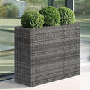 LEWIS&WAYNE Large Rectangular Block Planter Box Handmade Wicker Tall Planters for Outdoor Plants with Removable Liners Modern Planter for Indoor Outdoor Patio Deck - Gray, 32''x11''x24'' by CozyNest Decor