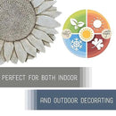 NAT & Jules Sunflower Shaped Dimensional Indoor Outdoor 12 inch Cast Resin Decorative Garden Stepping Stone, Patio, Walkway Sculpture Yard Art, Stone Grey by CozyNest Decor