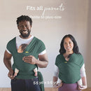 Boba Baby Wrap Carrier – Original Baby Sling Carrier for Newborns (7–35 lbs), Soft, Secure, Hands-Free & Ergonomic, Ideal for Comfortable Bonding, New Parents (Serenity Rainforest) by TinyTreasures Baby Boutique