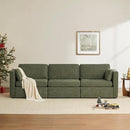 CHITA Oversized Modular Sectional Convertible Fabric Sofa Set, FSC Certified Extra Large Sectional Deep Seat Couch for Living Room, 112 inch Width,3 Seat Modern Modular Sofa, Moss Green by CozyNest Decor