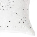Eyes of India Embroidered Decorative Boho Throw Pillow Cover with Mirrors, Handmade Bohemian Accent Cushion Case for Sofa Couch Bedroom Living Room (White, 24" x 24") by CozyNest Decor