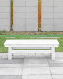 HDPE Outdoor Bench, 55" Patio Bench Outdoor Furniture, Poly Lumber Adirondack Benches, All Weather HDPE Patio Backless Benches for Park, Poolside, Garden, Porch, Pearl by CozyNest Decor
