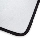 Encasa XO Ironing Mat/Pad - Metallic Silver (Large 48"x28") with 5mm Foam Padding & Silicone Iron Rest for Steam Pressing on Tabletop or Bed - Heat Reflective, Portable, Quilting by CozyNest Decor
