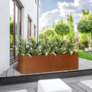 Corten Steel Corner Metal Planter Box Garden Steel Planter Pot for Patio Modern Farmhouse Rustic Design (L36 x W12 x D16, Rusted) by CozyNest Decor