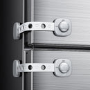 2 Pack Cabinet Locks/Refrigerator Locks Baby Proofing - Child Proof Locks for Drawer, Refrigerator, Fridge, Toilet Seat-No Screws or Tools Required (2 Pack-Grey Locks) by TinyTreasures Baby Boutique