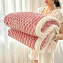 UKELER Pink Sherpa Throw Blanket 60 × 80 inch, 470 GSM Striped Sherpa Fleece Blankets for All Season, Warm and Cozy Blanket for Couch Sofa Bed Office Camping by CozyNest Decor