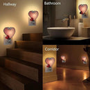 KY&BOSAM Plug in Pink Heart Night Light Stained Glass Nightlight Decorative Wall Night lights with On/Off Switch Come with 7 Watt Bulb Mother`s Christmas Valentine`s Holiday Spring & Winter Home Decor by GreenHaven Gardens