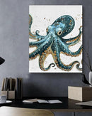 Nautical Octopus Canvas Wall Art Octopus Ocean Theme Print Poster Coastal Framed Picture Painting for Home Beach House Bedroom Wall Decor 8x10 Inch by CozyNest Decor