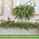 Artgar 12 Pcs Pine Branches - 18 Inch Artificial Green Pine Stem - Real Touch Christmas Greenery Pines Branches for DIY Flower Arrangement Home Indoor Christmas Decor by CozyNest Decor