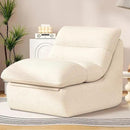 Misolant Bean Bag Chairs，Big Corduroy Fabric Sofa Bean Bag Chair for Adults and Teens with High-Resilience Sponge, Non-Slip Base Floor Lounge Sofa for Home, Living Room, Bedroom, Gaming Beige White by CozyNest Decor