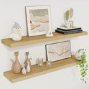 Fun Memories 30" Rustic Wood Deep Floating Shelves for Wall, Invisible Brackets for Decor & Storage, Living Room, Bathroom (Oak, Set of 2) by CozyNest Decor