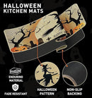 Halloween Kitchen Mat Set of 2, Spooky Witch Pumpkin Cat Halloween Kitchen Decor, Halloween Rug for Floor, Indoor Spooky Home Decor with Non-Slip Backing,17 x 29 Inch & 17 x 47 Inch by CozyNest Decor